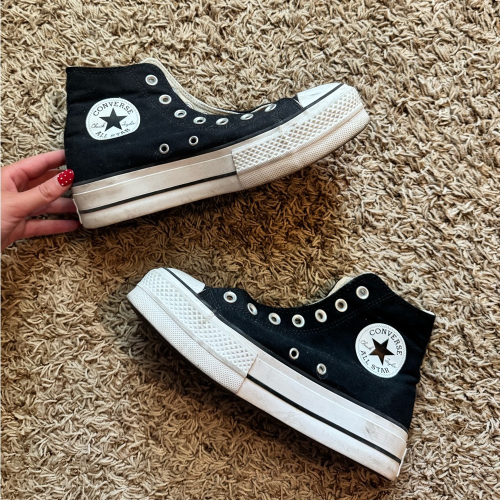 high top black converse 7.5